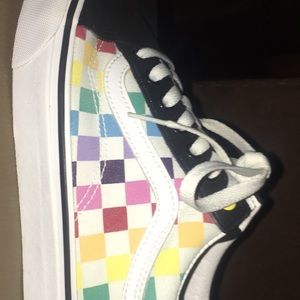 Old school multi-colored checkered vans.
